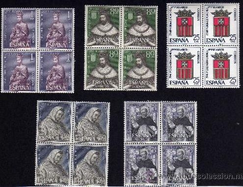 España 1963 1521/5 Sellos ** B4 Coronación Ntra. Sra. De la Merced Completa Timbres Timbre Espagne Spain Spagna Espana